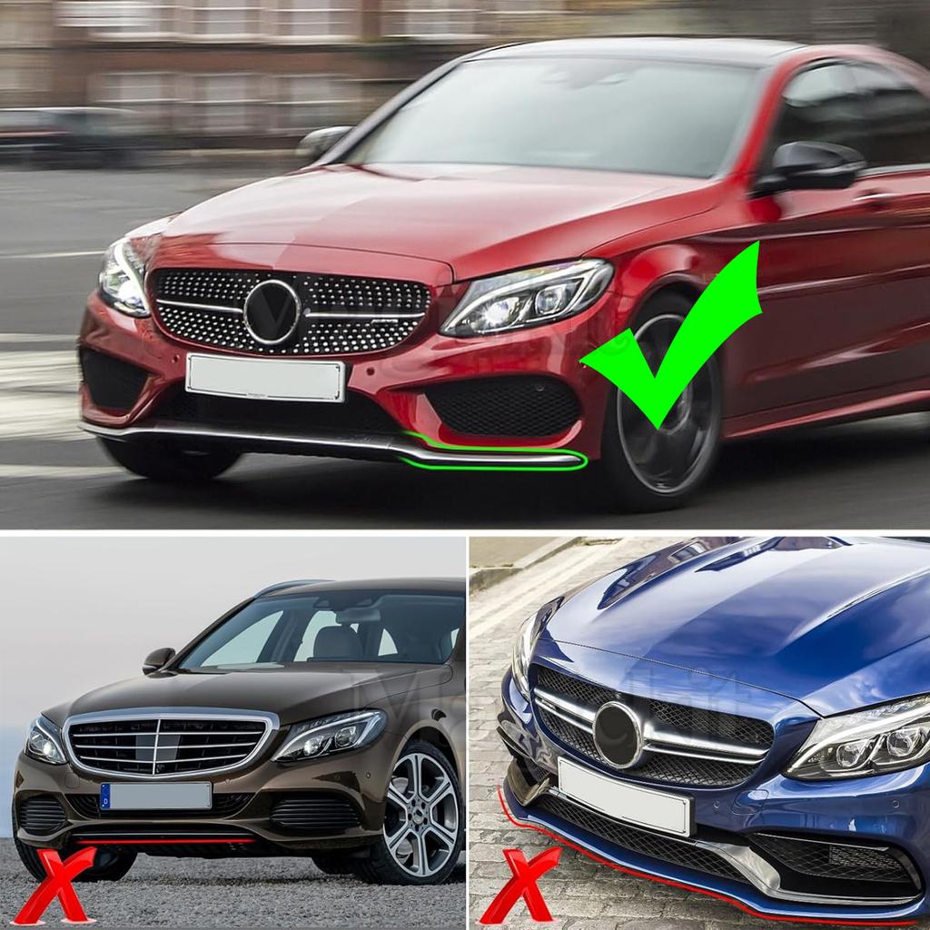 For Mercedes-Benz C-Class W205 AMG 2015 2016 2017 2018 Front Bumper Lip Lower Molding Trim C180 C200 C250 C300 C350 C400
