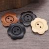 50PCS Round Clothing Button Flower Shaped Sewing Button Overcoat Wood Buttons  Clothing Sewing