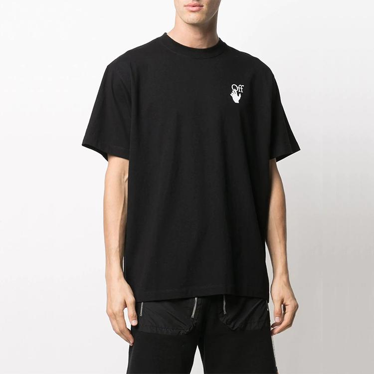 Off-White Marker Short-Sleeve Over Tee Black/Fuchsia Men Tops OMAA038R21JER0021032