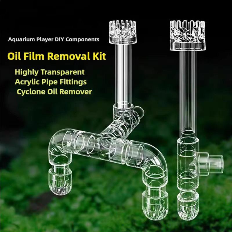 Aquarium Skimmer Transparant Acryl Lily Pipe Draaiend Oppervlak Inlaat Uitlaat Waterplant Tank Filter Reiniging B