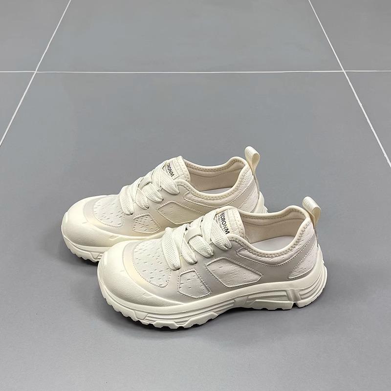 Mesh Casual Shoes Women's Summer New Round Head Thick Sole Light and Breathable Fashion Versatile Sports Shoes