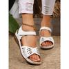 Damen Übergröße Plateau Cut-Out Sport Sandalen Sommer Europäisch Amerikanischer Stil Klettverschluss Lässige Slipper