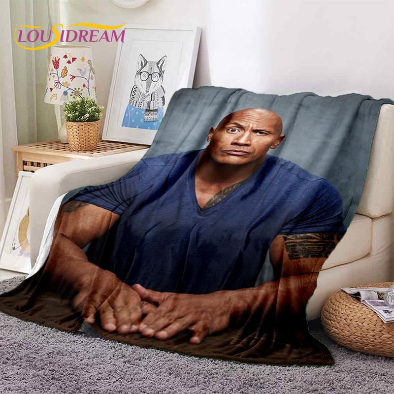 La Roccia Dwayne Johnson Attore Coperta Morbida in Flanella, Coperta da Lancio Coperta Confortevole per Picnic Letti Divano Casa Camera da Letto Regalo