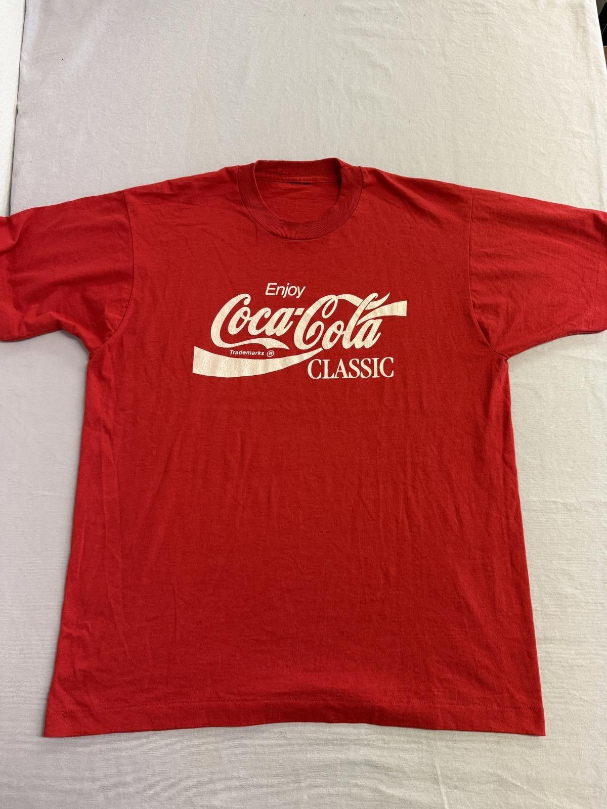 Винтажная футболка Coca Cola Classic 80-х с одинарным швом L XXL