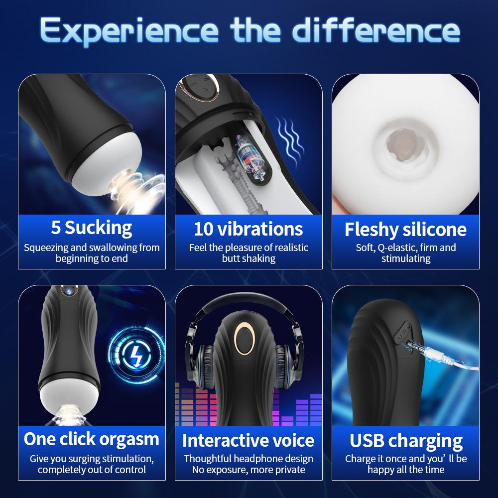 Masturbator Masculin Vibrator cu Aspirație Orgasm la un Clic Gemete Sexy Antrenor pentru Penisul Bărbaților Jucărie Sexuală pentru Adulți pentru Bărbați
