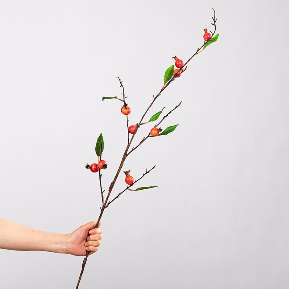 Lange Zweig Künstliche Granatapfel 10-Frucht Schaumbeere Künstliche Fruchtzweig Handgemacht Realistische Simulation Blume