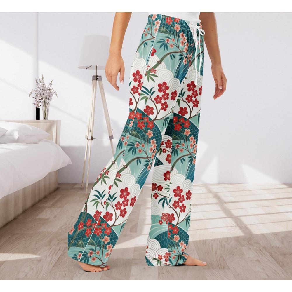 2026 Summer Fashionable New Fun Bohemian Colorful Flower Style 3D Printed Loose Street Sports and Leisure Pants Large Size