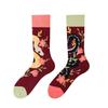 Unisex A/B Style Asymmetrical Cartoon Mid-Calf Cotton Socks