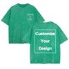 DIY Cotton Washed TShirt Womens Custom Your LogoLetter T Shirt ONeck Oversized Tops Comfortable Short Sleeve Woman Clothes