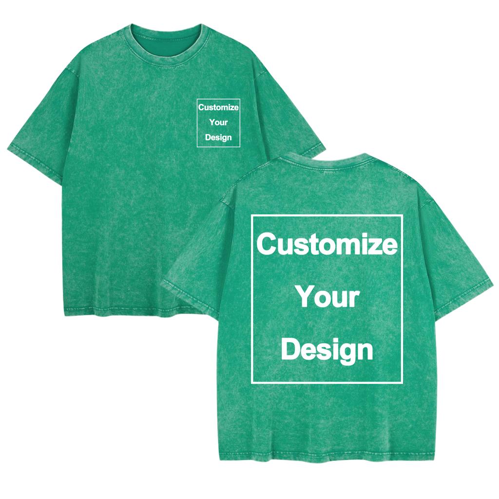 DIY Cotton Washed TShirt Womens Custom Your LogoLetter T Shirt ONeck Oversized Tops Comfortable Short Sleeve Woman Clothes