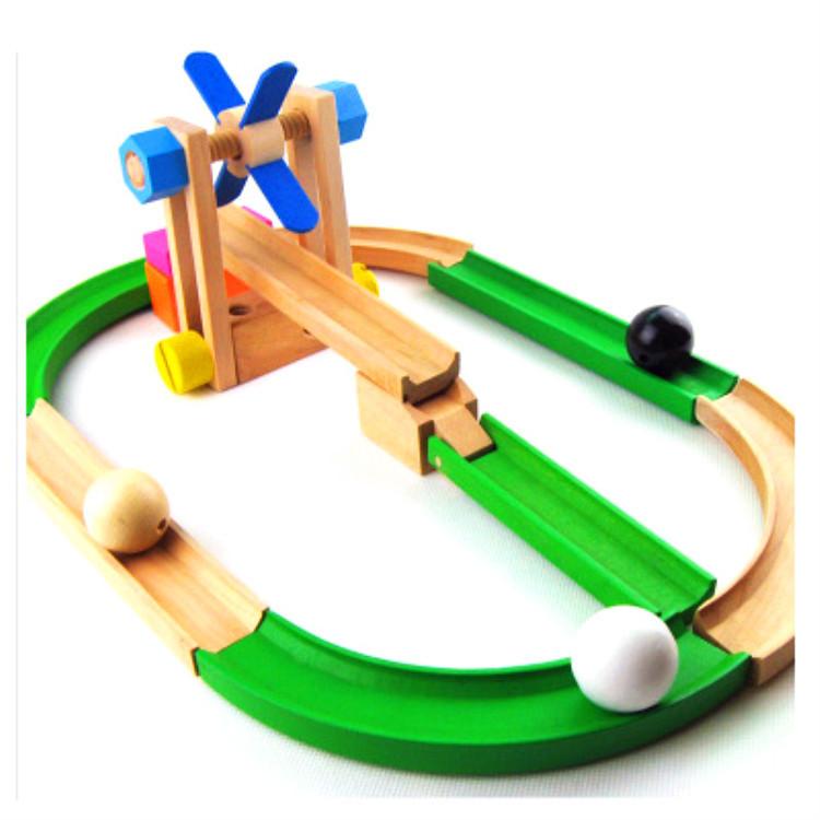 Wooden Roller Coaster Track Toy With Assembly Fun For Kids Educational Play