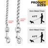 Stainless Steal Dog Chain Leash Durable Metal Pet Training Leash With Nylon Handle Pet Leads for Medium Large Dog Pitbull