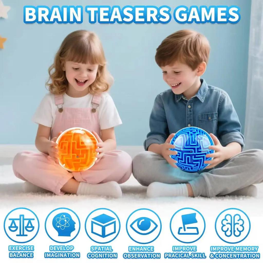 Puzzle Intelligence Cube Logical Thinking Anti Stress Educational Toys Maze Magic Fidgeting Kids Labyrinth Creative 3D Kid Friendly Entertaining Fun