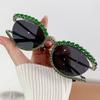 2026 New Cat Eye Sunglasses for Women Stylish Vintage Rhinestones Oval Shades Trendy Luxury Brand Design Female Eyewear