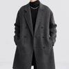 Korean Style Men's Mid-Length Reversible Wool Coat - Double-Breasted, Loose, and Trendy Winter Design