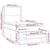 3137587 vidaXL Lit à sommier tapissier avec matelas Noir 100x200 cm Similicuir