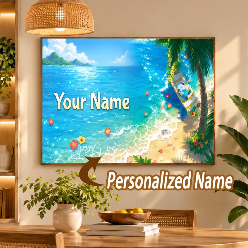 rowlet Custom Name Diamond Painting Personalized 5D Full Drill DIY Diamond Art Home Decor