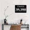 2D flat 30*20cm Wooden Vintage Charm | Viking Riders Wooden Wall Sign Vintage Black and White Plaque with Galloping Horse Design, Ideal for Home
