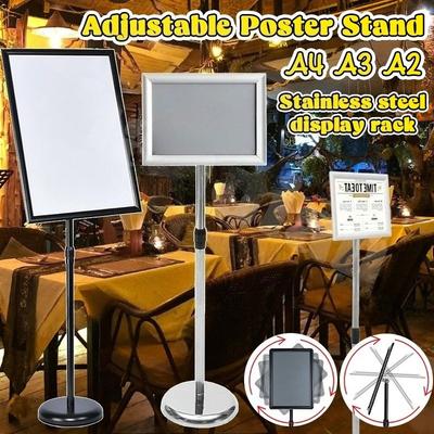 Affischställ Skylthållare Hotell Restaurang Rostfritt Ställ Skylt A2 A3 A4 Affischtavla Justerbart Affischställ Displaytavla