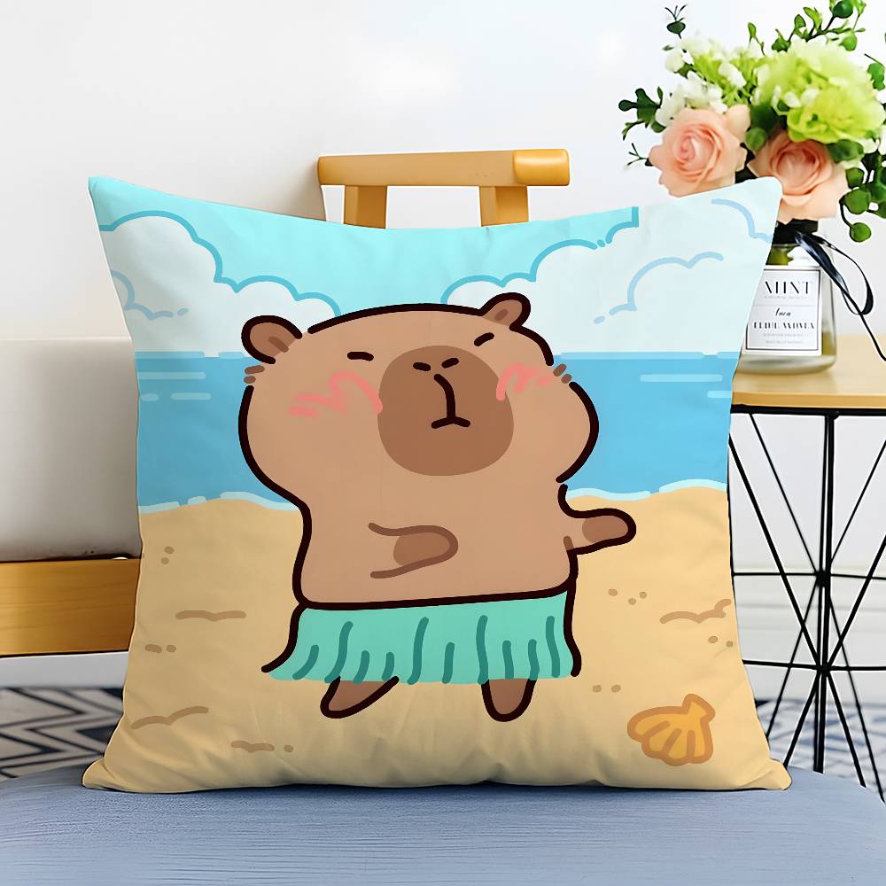 

C-Capybara-MT Family Companionship Pillow Case Printed Brushed Fleece Pillow Baby Skin-Touch Eco-Friendly Dye-Sublimat 12x12Inch
