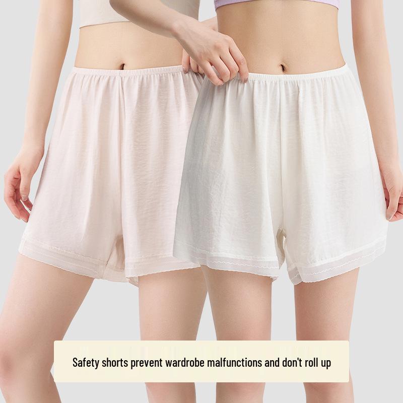 Women's Sheer Ice Silk Safety Shorts, Summer Lightweight No-Roll, Wear Inside or Out
