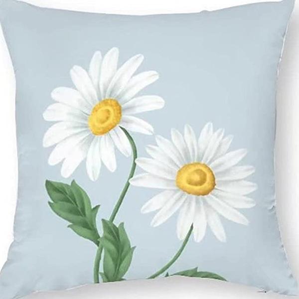 Year Daisy Flower Linen Pillow Case Home Decor Hydrangea Sofa Pillow Cushion