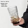 Trendy Large-Capacity Glass Cup with Lid & Straw, Vertical Stripes - Perfect for Cold Drinks, Juice, Coffee, or Water