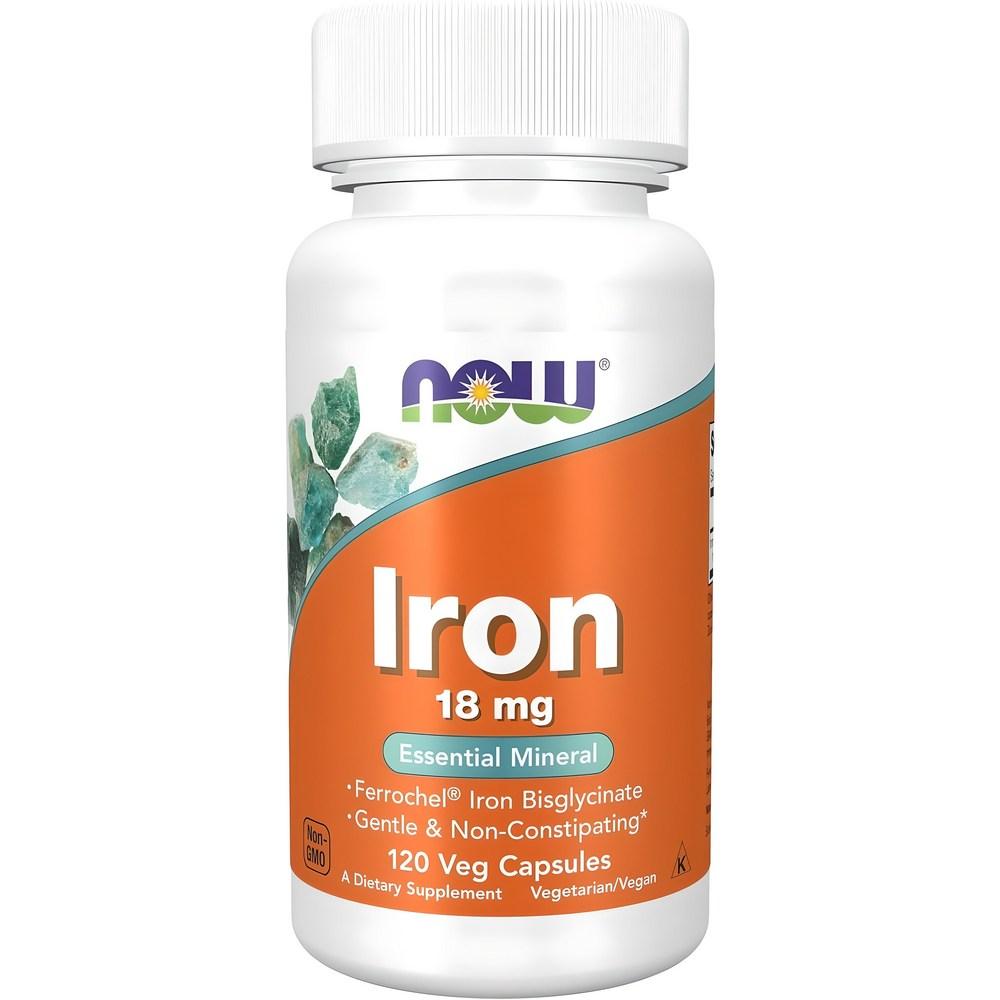 Now Foods Iron 18mg Veggie Capsules 120 Tablets 1 Pcs
