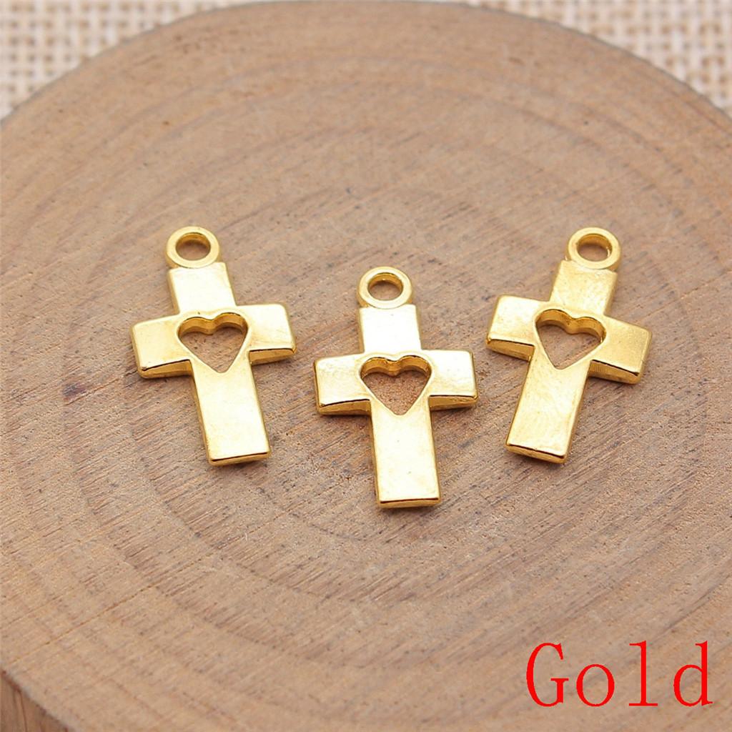 Heart Cross Shaped Charms Pendant For Bracelet Necklace Jewelry Making Craft Findings