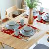 Xmas Placemats Set of 4 Gingerbread Man House Washable Heat Resistant Rectangle Dinner Mats for Party Kitchen Dining Decoration 12x18 Inch