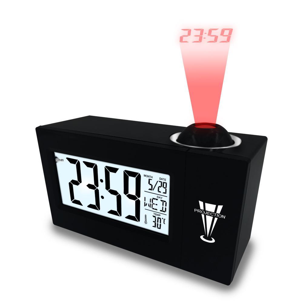 

Creative Fashion Voice-Activated Projector Alarm Clock with Luminous Backlight, Time Announcements, Snooze, and Large Display чорний