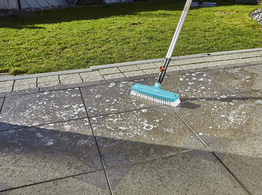 GARDENA Floor Cleaning Brush for Indoor Combi Turquoise 30cm Product Up to 25 Years Cleaning, System, Blue/White, Width, 3639-20, Warranty