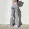 Casual Basic Solid Flared Pants Slim Low-waist Guard Pants
