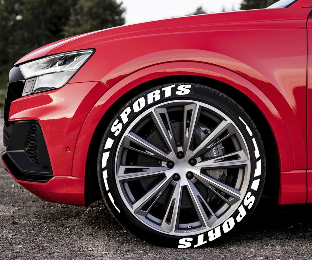 SPORTS] Car Motorcycle Tire Letter Stickers Pvc Rubber Material Car Modification Wheel