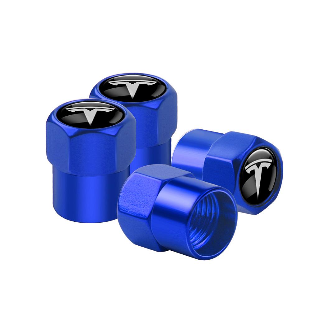 whalq7 4pcs Car Wheel Tire Valve Caps Tyre Rim Stem Covers for Tesla Model 3 Model S Model X Model Y Roadster SpaceX Cybertruck