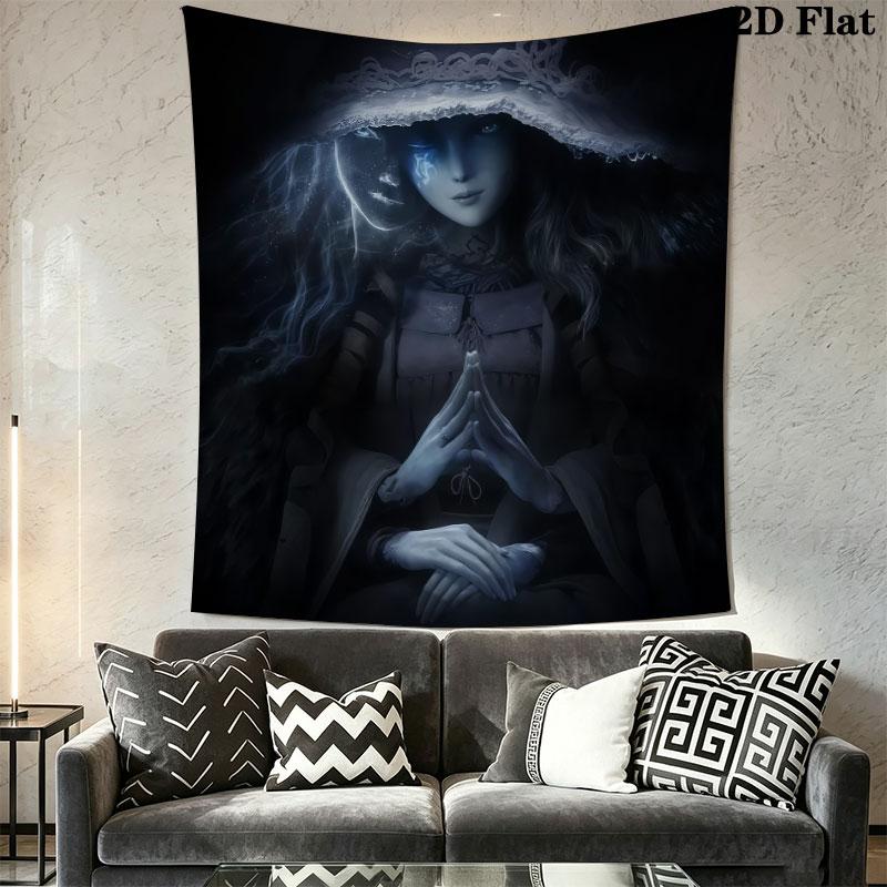Ranni Moon Wall Hanging Printed Fabric Blanket Decorative Tapestries for Bedroom Living Room Home Decor