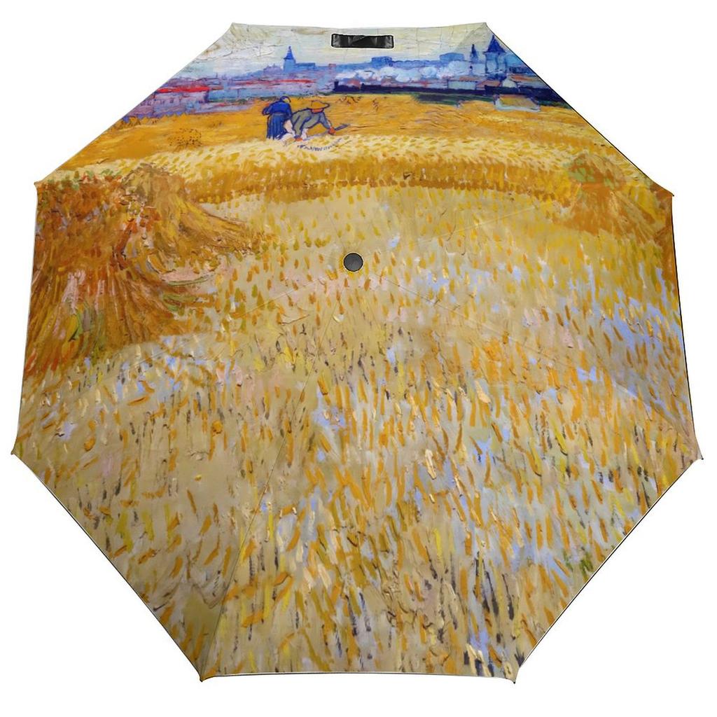 Vincent Van Gogh Paraply Landskapsmönster Sol Anti-UV Paraply Stark Mode Automatiskt Utomhus Målningsparaply