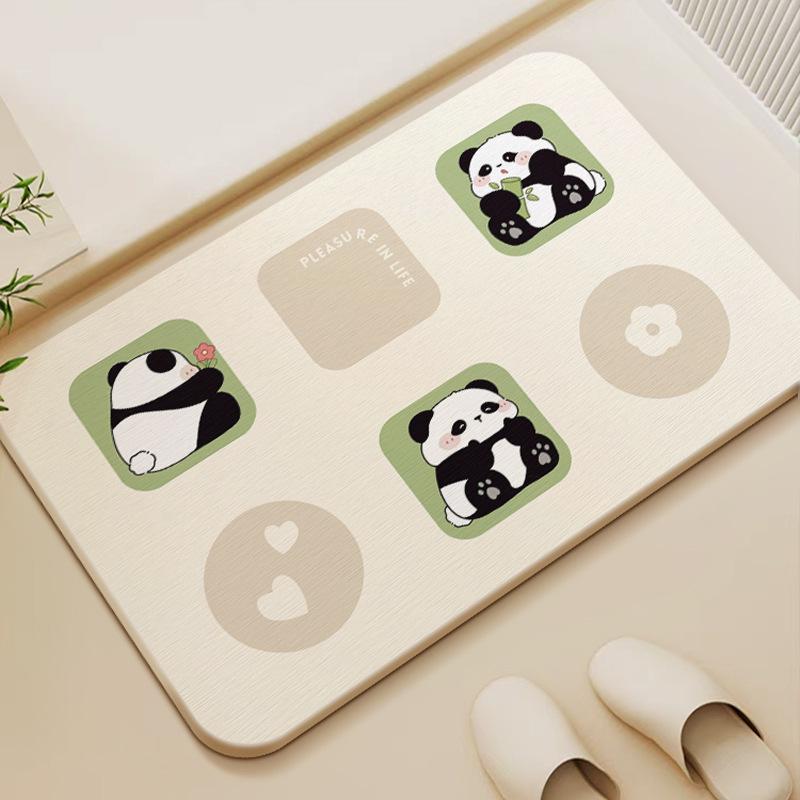 Diatom Mud Bath Moisture-wicking Mat Toilet Bathroom Toilet Door Area Slip-resistant Quick Drying Rug Durable Durable