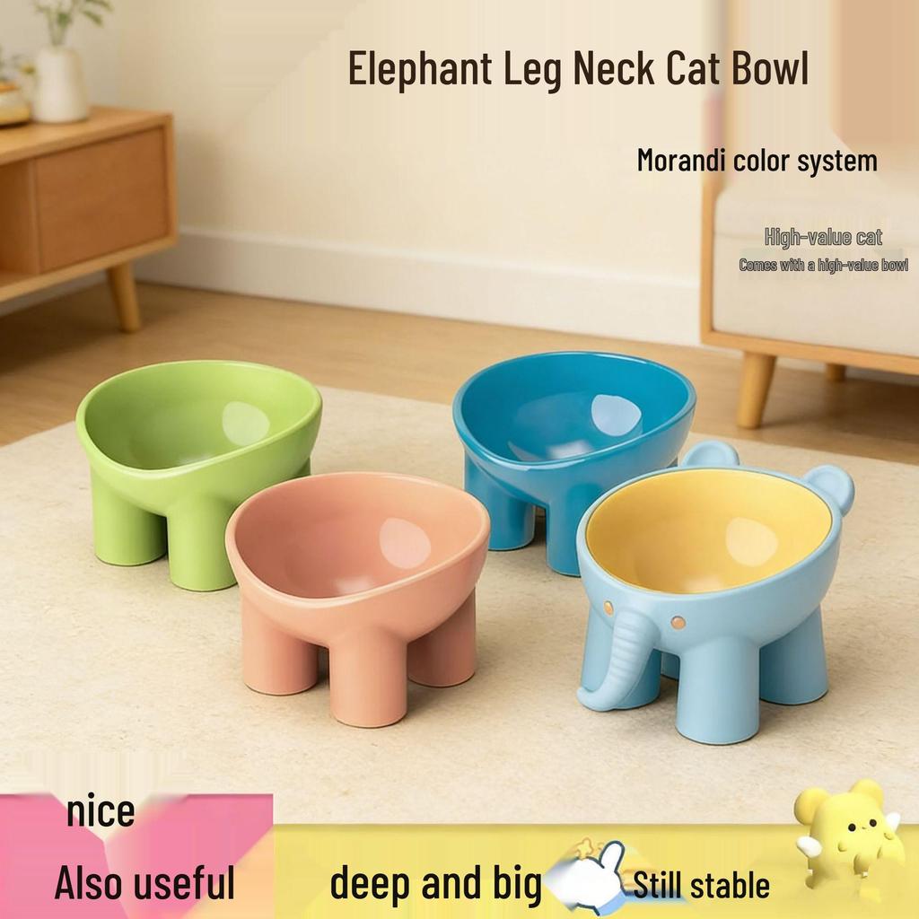Anti-Tip Black Chin Pet Bowl: Elevated Slanted Design for Cats & Dogs