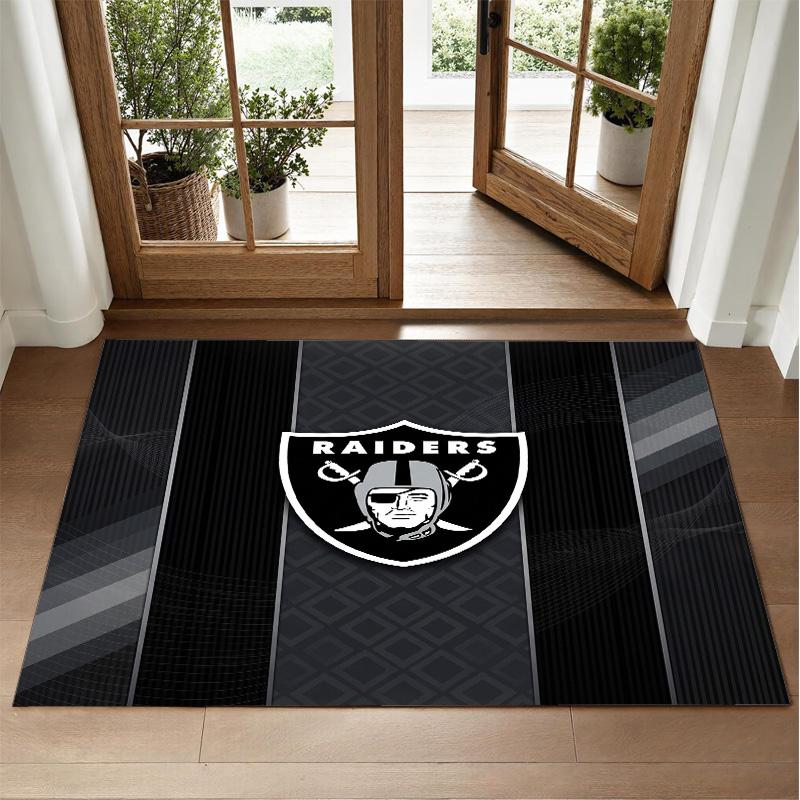 Las Vegas Raiders Design Crystal Velvet Rug Soft Decorative Mat for Bedroom Entrance