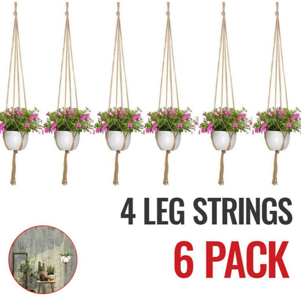 6PCS Plant Holders Macrame Plant Hanger Vintage Outdoor Pot Holder Flower