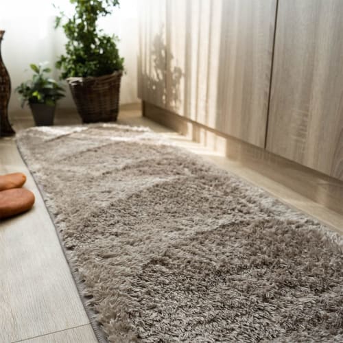 Sayan Sayan Washable Kitchen Mat, Dur?e Natural, Non-Slip, 45x240mm, Ash Beige