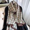 Luxury Brand Autumn and Winter Women New Style Fashion Color Matching Print Silk Scarf Lady Popular Headcloth Beach Shawl