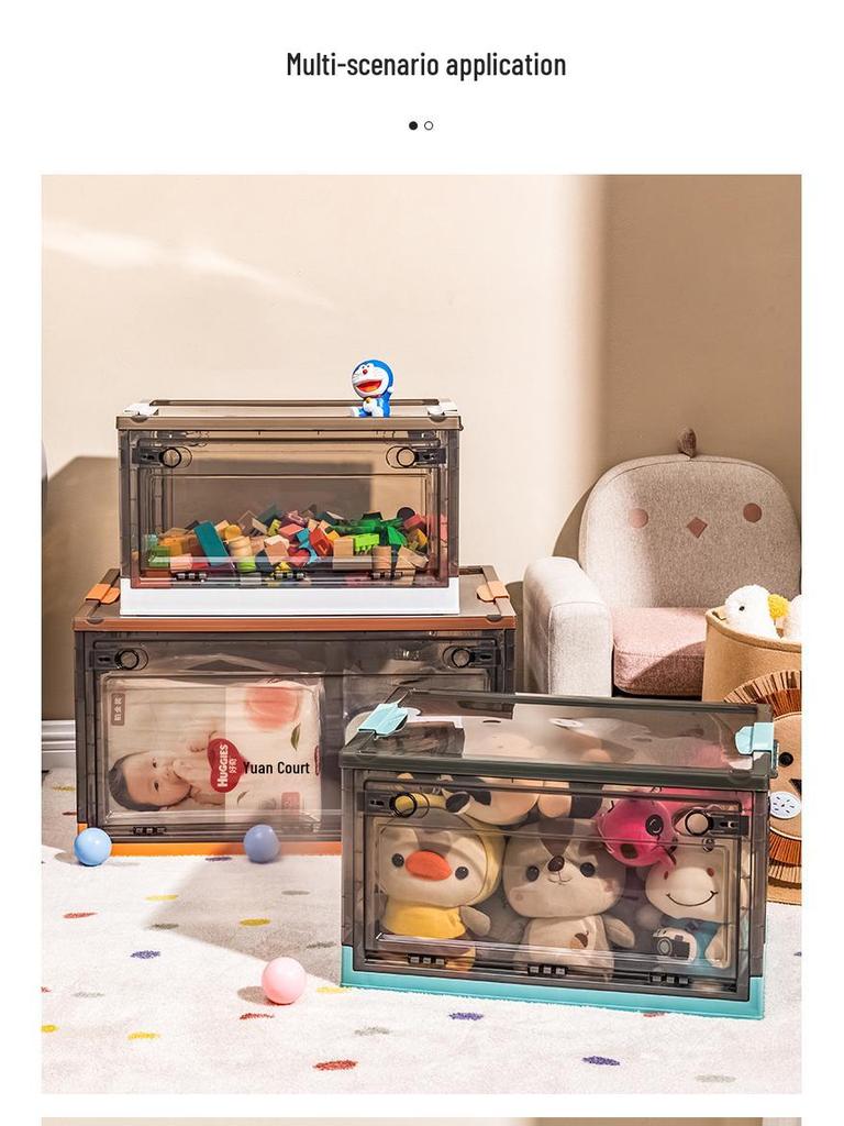 Foldable Transparent 5-Door Storage Box for Clothes, Quilts, Books, and Toys