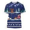 Funny Santa Face 3D Print Men T-Shirt, Christmas Snowflake Berry Holiday Gathering, Realistic Graphic Short Sleeve Tee