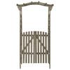 VidaXL Pergola with Gate 116x40x204 Cm Grey Solid Fir Wood