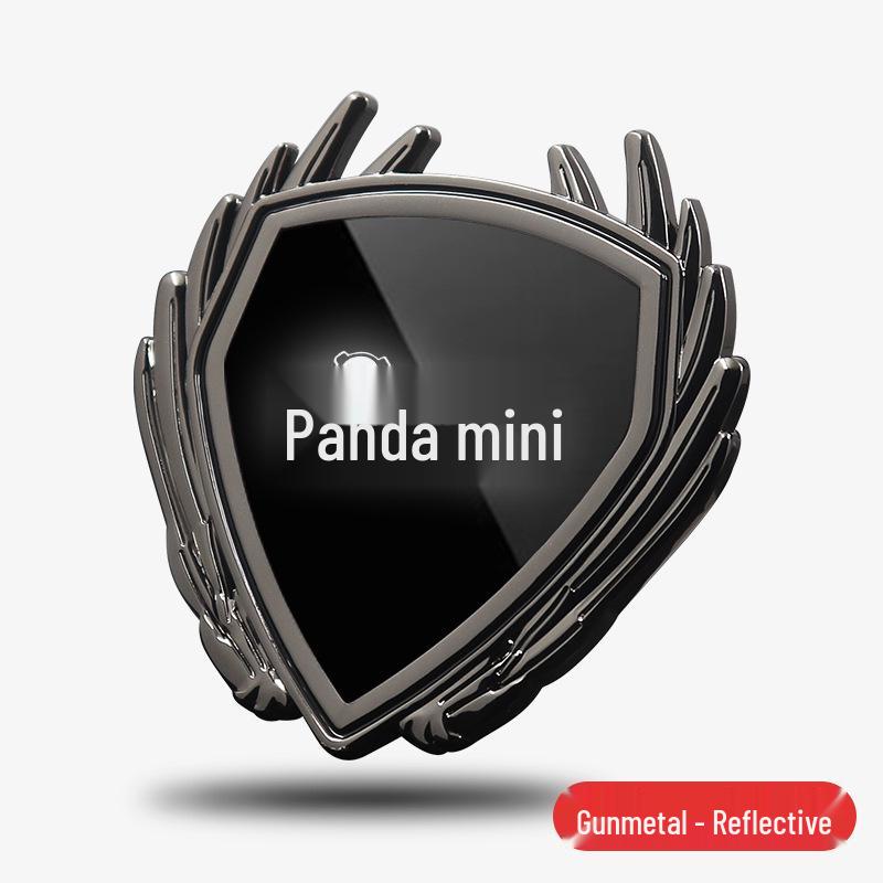 Metal badges, side window, and tailgate stickers for Geely Panda Mini Gokart cars.