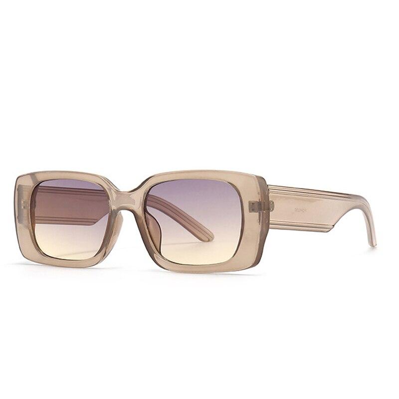 SO&EI Retro Small Rectangle Gradient Sunglasses Women Square Trending Shades UV400 Men Champagne Sun Glasses