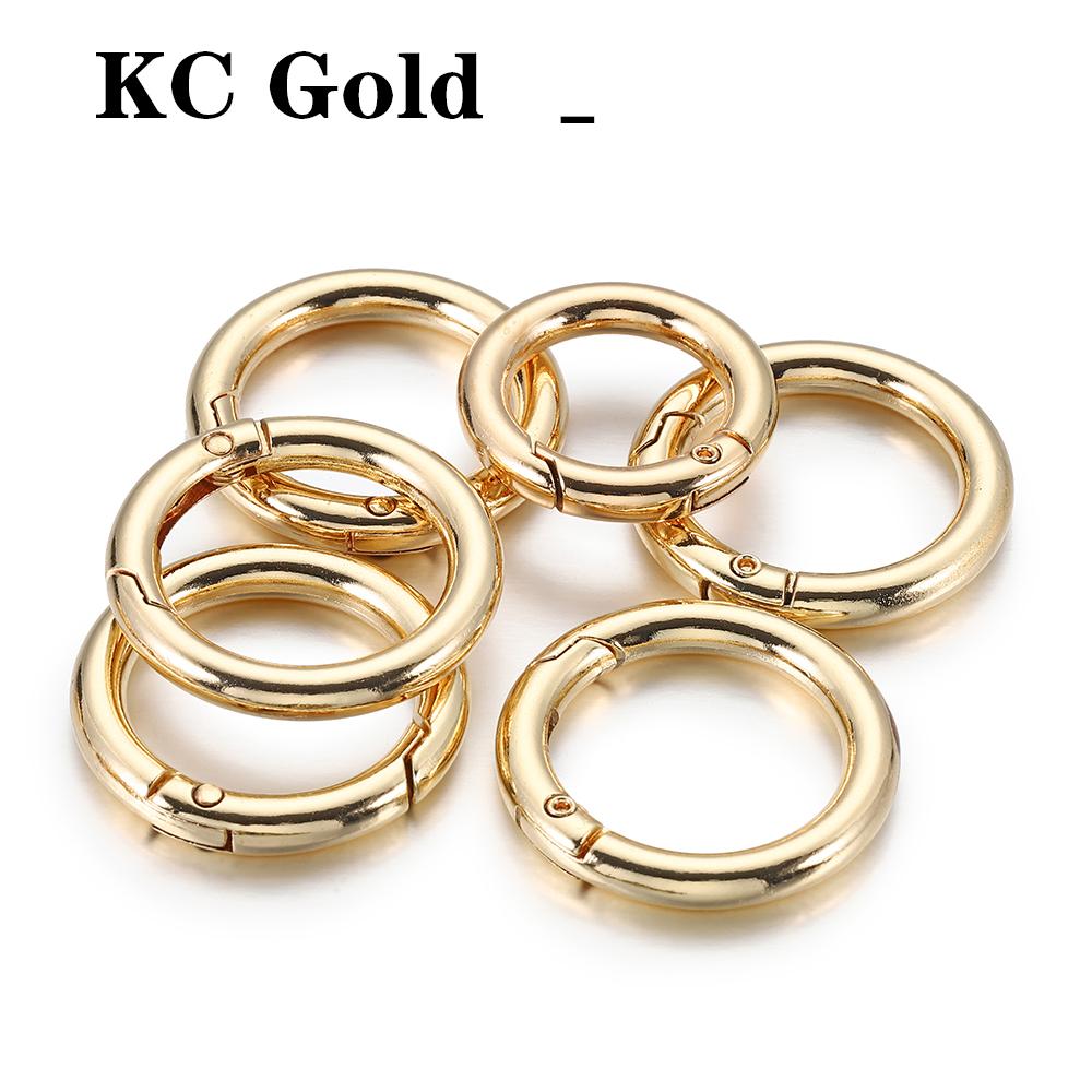 10pcs/5pcs Openable Metal Spring Clasp Ring Round Carabiner Keychain Clip Hook Buckle Bag Chain Connector for Jewelry Making DIY