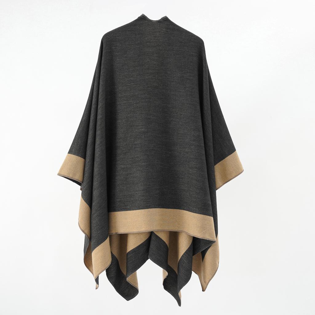 130*150cm Poncho mit offener Vorderseite Damen Schal Wraps, Übergroße Pullover Lässige Cardigan Schals für Herbst Winter, Kaschmirähnlicher Schal